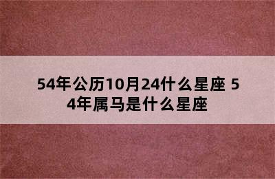 54年公历10月24什么星座 54年属马是什么星座